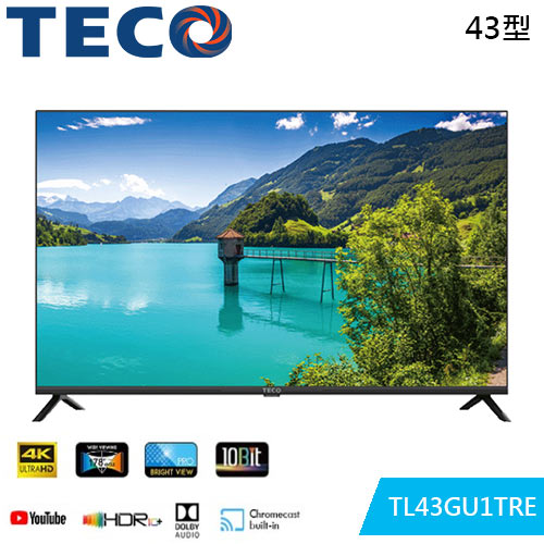 TECO 東元 43型 4K+Android液晶顯示器 TL43GU1TRE (無視訊盒)