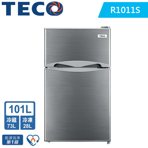 TECO 東元 101公升 一級能效定頻雙門冰箱 R1011S 爵士灰