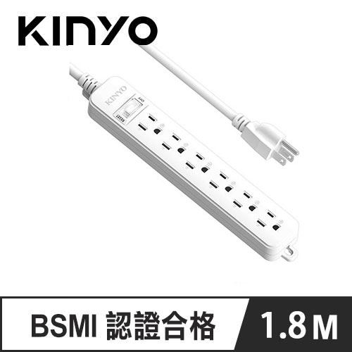 KINYO NSD-3166 1開6插安全延長線 3P 6呎 1.8M