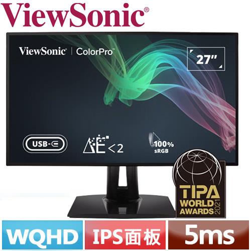 ViewSonic優派 27型 VP2768A 2K sRGB 螢幕搭載擴充基座設計
