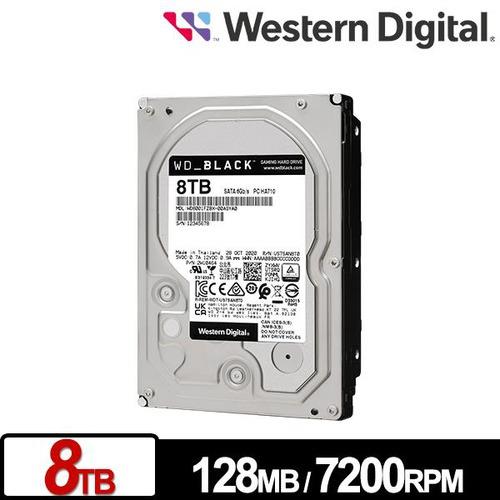 WD 威騰3.5吋8TB WD8002FZWX 【黑標】電競硬碟-內接式硬碟專館- EcLife