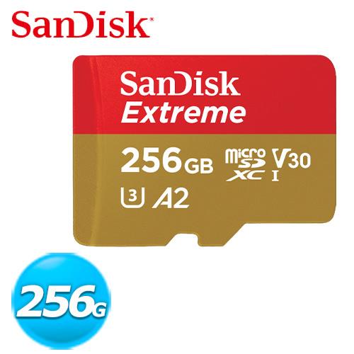 SanDisk Extreme Micro SDXC UHS-I U3V30 256GB 記憶卡