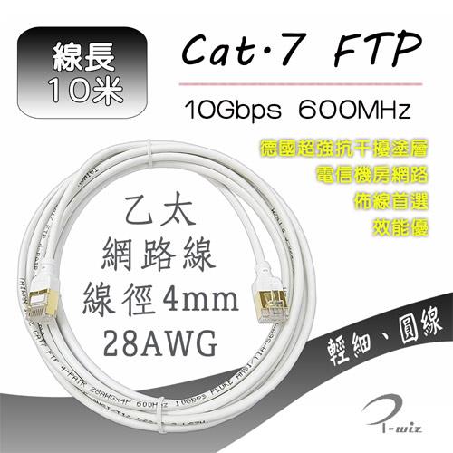 I-wiz 彰唯 極細圓 Cat.7 飆速型網路線 10M