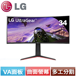 LG 34吋 UltraGea 34GP63A-B 21:9 曲面電競顯示器