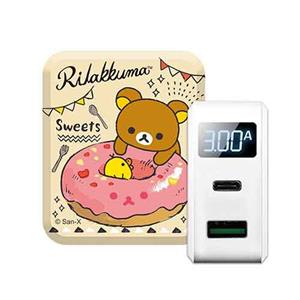 【正版授權】Rilakkuma拉拉熊 20W PD+QC雙孔數顯充電頭-甜甜圈