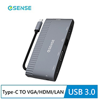 Esense逸盛 Type-C TO VGA/HDMI/LAN 轉接器