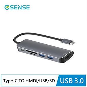 Esense逸盛 Type-C TO HMDI/USB/SD 轉接器