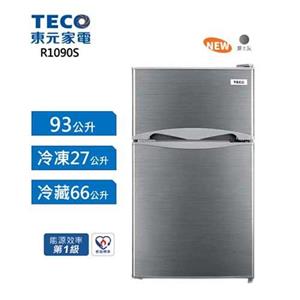 TECO 東元 93公升 一級能效定頻雙門冰箱 R1090S 爵士灰