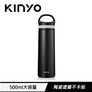 【福利品】KINYO 陶瓷隨行保溫杯 黑 KIM-46