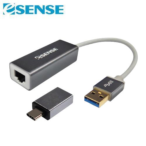 Esense USB3.0轉RJ45 1000M轉接器(A+C) 01-RJU389TGPA