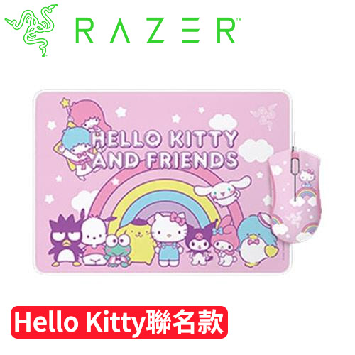 Razer 雷蛇 奎蛇滑鼠+重裝甲蟲滑鼠墊(Hello Kitty And Friends特別版)