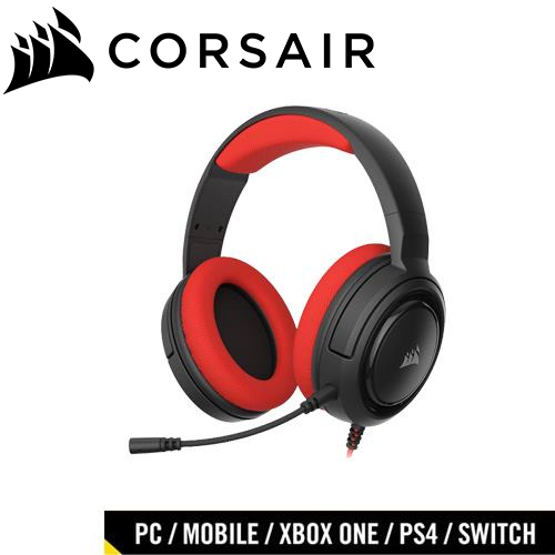CORSAIR 海盜船 HS35 STEREO 立體聲電競耳機麥克風 紅