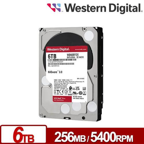 WD60EFPX 紅標Plus 6TB 3.5吋NAS硬碟-內接式硬碟專館- EcLife良興購物網