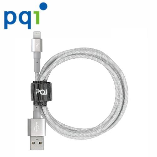 PQI MFI認證 USB-A to Lightning 編織快充線 1M 銀