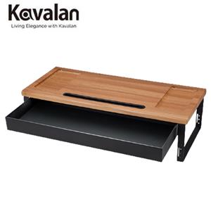 Kavalan V17 高度可調螢幕增高架 抽屜版 (淺柚木)