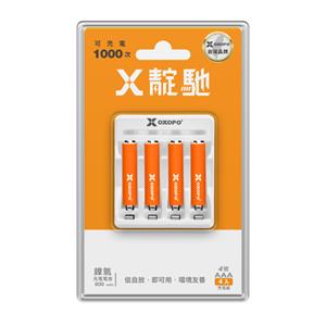 OXOPO-XNS-AAA 四號 鎳氫充電電池_800mAh (4入4充)吊卡