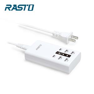 RASTO RB15 30W高效能Type C+USB六孔快速充電器