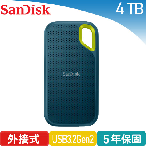 SanDisk E61 4TB 行動固態硬碟 (夜幕綠)