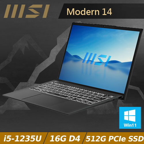 MSI微星 Modern 14 C12M-616TW 14吋商務筆電 經典黑