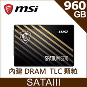 MSI微星 SPATIUM S270 SATA 2.5吋 960GB