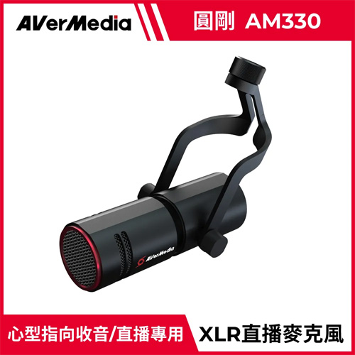 AVerMedia 圓剛 AM330 黑鳩動圈式 XLR 麥克風