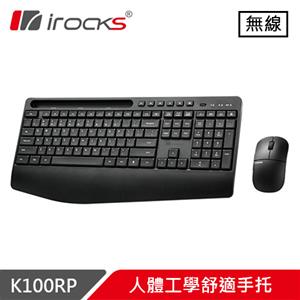 i-Rocks 艾芮克 K100RP 無線靜音鍵盤滑鼠組 黑