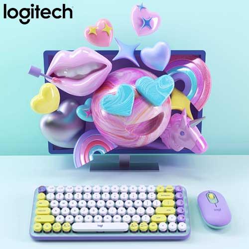 Logitech羅技 POP Keys+Mouse無線機械式鍵鼠組 茶軸 夢幻紫
