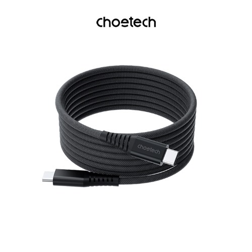 Choetech 240W TypeC-C磁吸充電線 磁收線 1.8M 黑