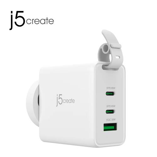 j5凱捷 JUP3565V 65W GaN氮化鎵3孔智慧型 快速電源供應器 