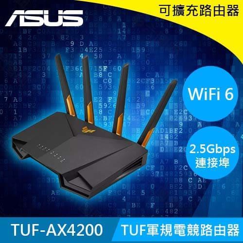 【福利品】華碩 TUF Gaming AX4200 雙頻WiFi 6電競路由器