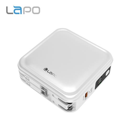 LaPO 超進化八合一 10000mAh TC 無線快充行動電源 WT-08-柔霧白