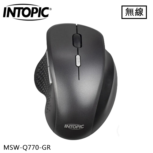 INTOPIC 廣鼎 2.4G 飛碟無線靜音滑鼠 灰 (MSW-Q770)