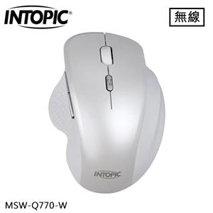 INTOPIC 廣鼎 2.4G 飛碟無線靜音滑鼠 白 (MSW-Q770)