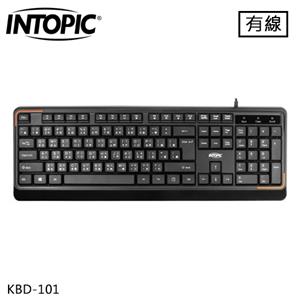 INTOPIC 廣鼎 低噪多媒體有線鍵盤 黑 (KBD-101)