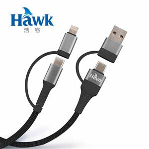 Hawk Type-C四合一充電傳輸線(2M)黑 04-HCL200BK