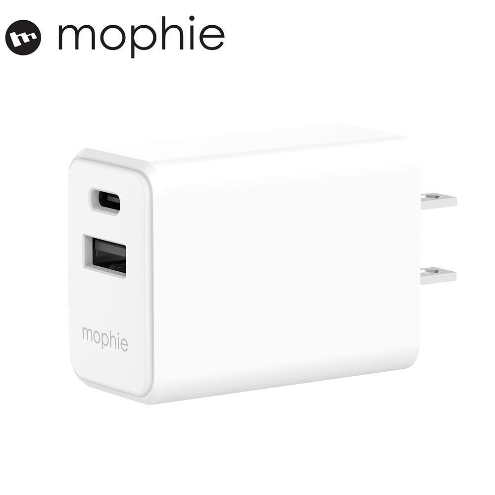 mophie essentials 30W 雙孔電源充電器 白