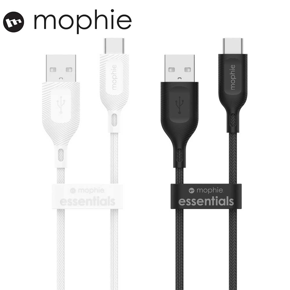 mophie essentials USB-A to USB-C 編織數據線 1m白