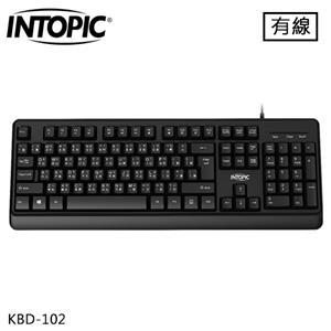 INTOPIC 廣鼎 防潑水多媒體有線鍵盤 黑 (KBD-102)