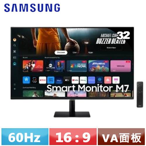 SAMSUNG三星 32型 Smart Monitor M7智慧聯網螢幕 S32DM702UC 黑色