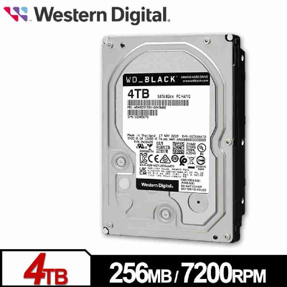 WD 黑標 4TB 4006FZBX 3.5吋電競硬碟