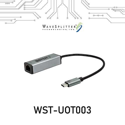 WaveSplitter威世波 USB Type-C to RJ-45 千兆網路轉接器 15cm