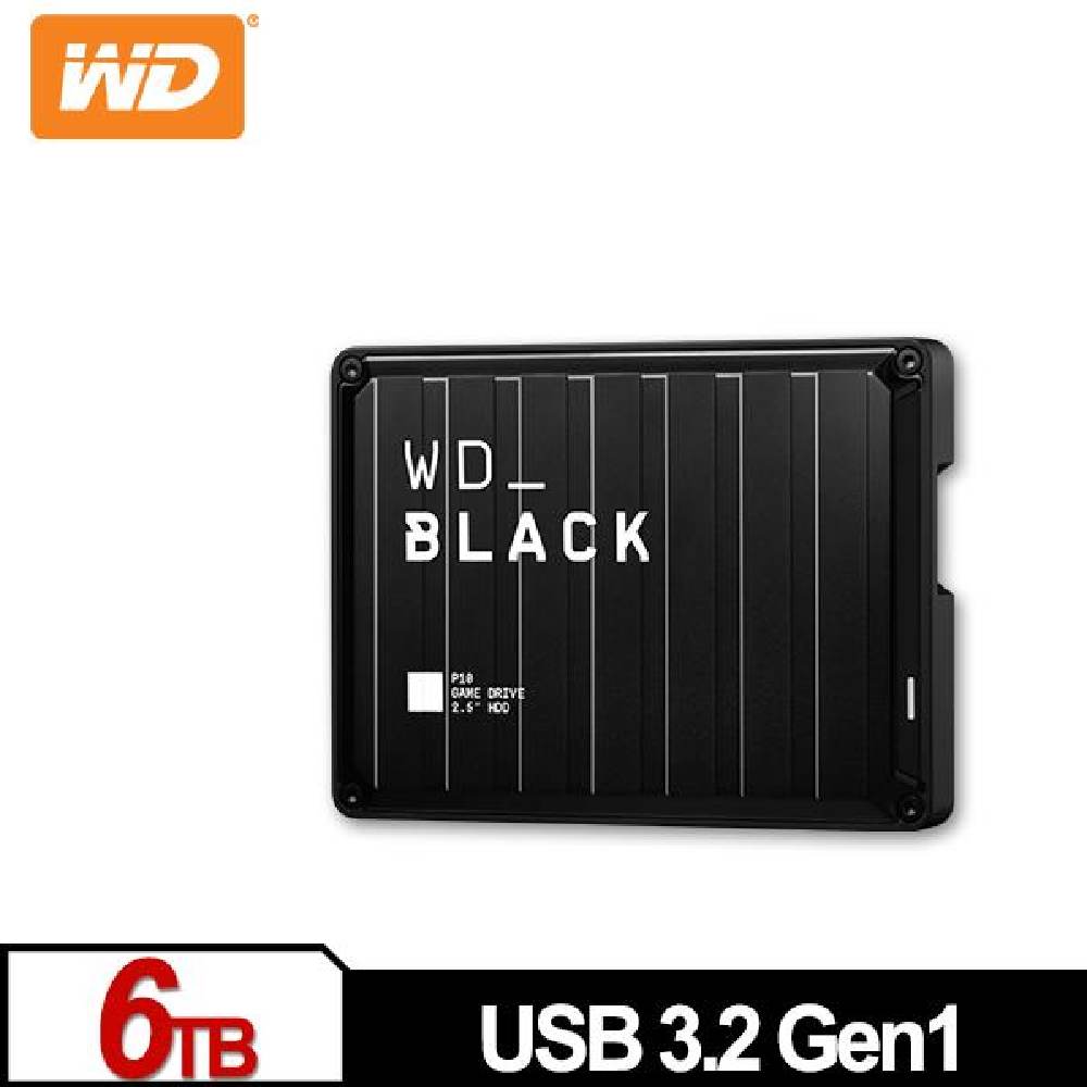 WD威騰 黑標 P10 Game Drive 6TB 2.5吋電競行動硬碟WDBZ7D0060BBK