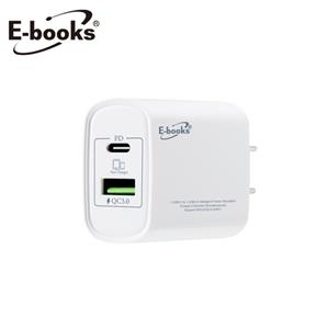 E-books B73 智能穩壓 20W PD+QC3.0雙孔快充