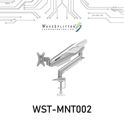 WaveSplitter威世波 電競Style鋁合金氣壓桌夾式螢幕支架 冰川銀