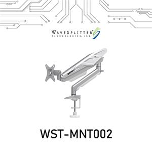 WaveSplitter威世波 電競Style鋁合金氣壓桌夾式螢幕支架 冰川銀