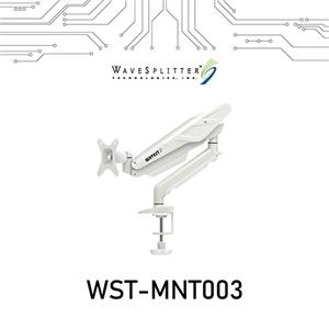 WaveSplitter威世波 電競Style鋁合金氣壓桌夾式螢幕支架 冰雪白