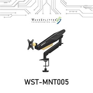 WaveSplitter威世波 電競Style鋁合金氣壓桌夾式螢幕支架 黑耀金