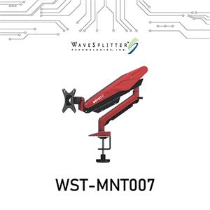 WaveSplitter威世波 電競Style鋁合金氣壓桌夾式螢幕支架 烈焰紅