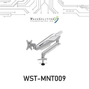 WaveSplitter威世波 電競Style鋁合金氣壓穿孔式螢幕支架 冰川銀