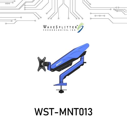 WaveSplitter威世波 電競Style鋁合金氣壓穿孔式螢幕支架 星耀藍